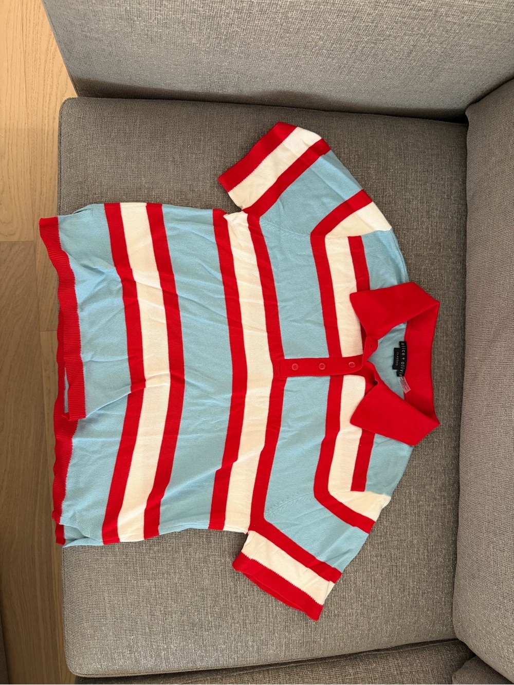 Alice & Olivia  Strip Polo Crop